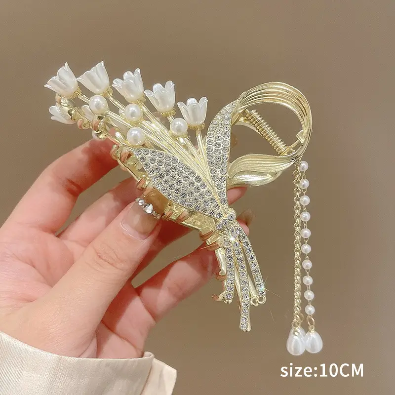 Wheat Ear Hairpin Female Large Shark Clip 10cm - Image 4