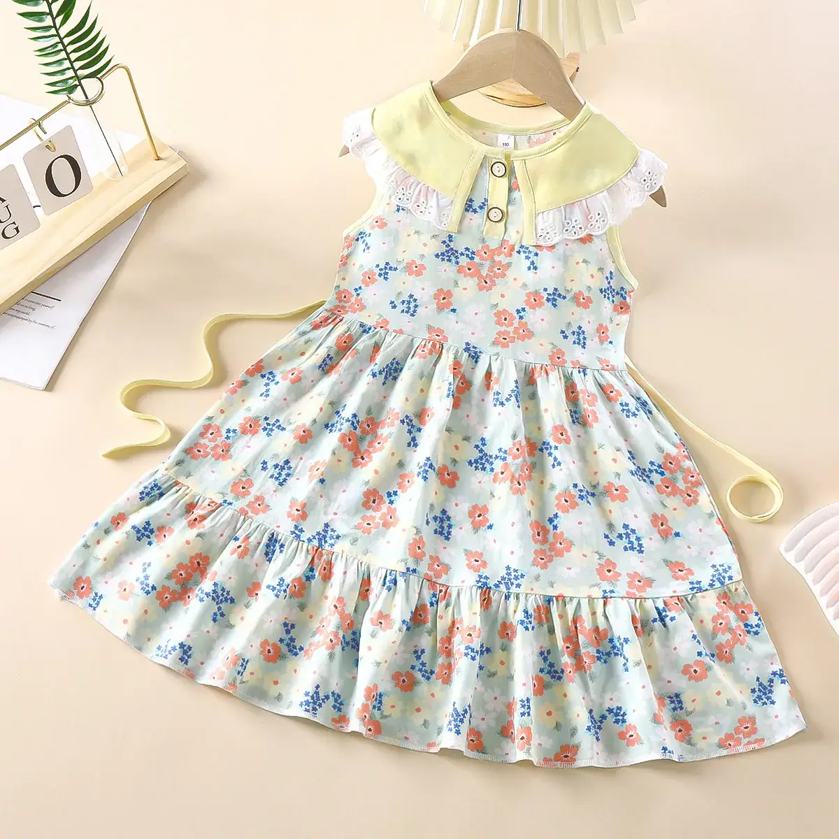 Girls Cotton Printed Summer Dress Sleeveless
