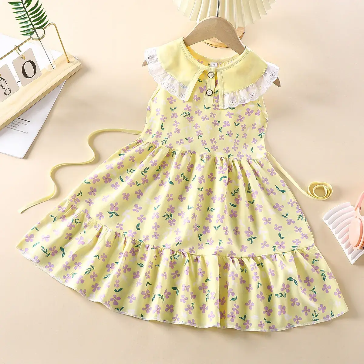 Girls Cotton Printed Summer Dress Sleeveless