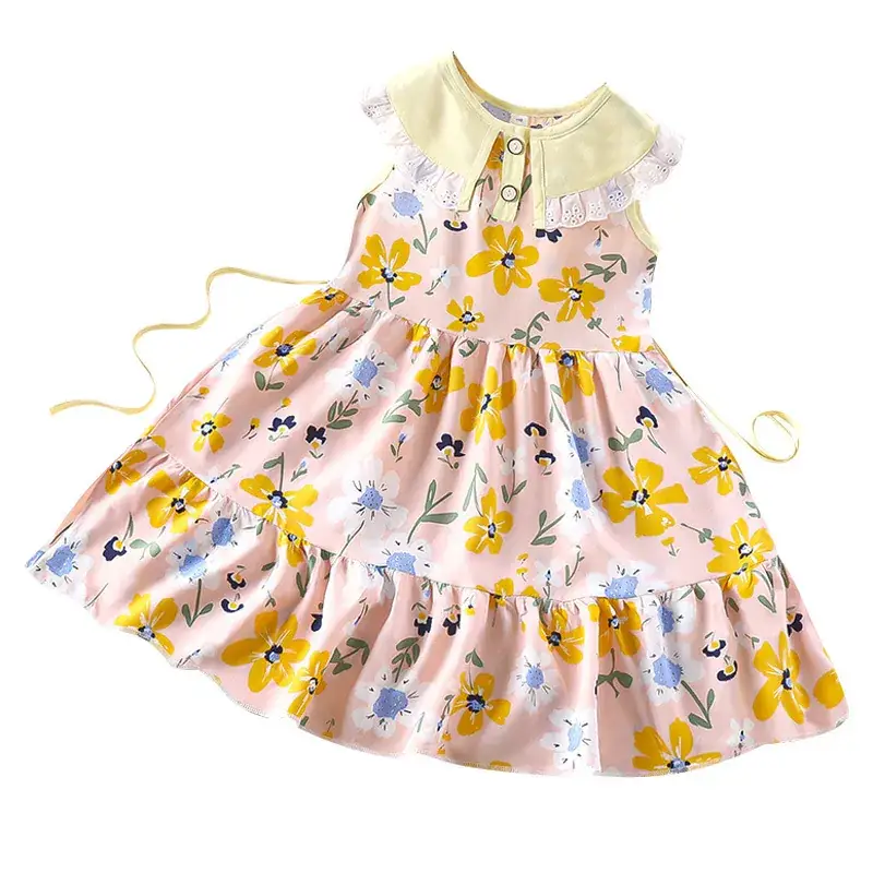 Girls Cotton Printed Summer Dress Sleeveless
