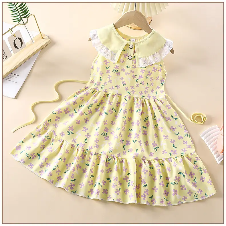 Girls Cotton Printed Summer Dress Sleeveless — feature 13