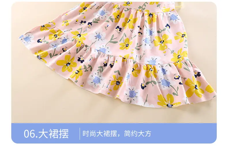 Girls Cotton Printed Summer Dress Sleeveless — feature 18