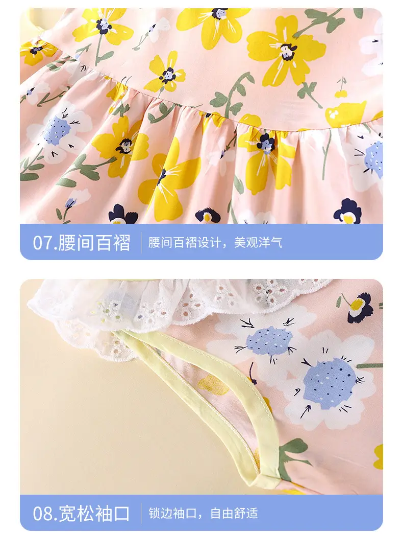 Girls Cotton Printed Summer Dress Sleeveless — feature 19