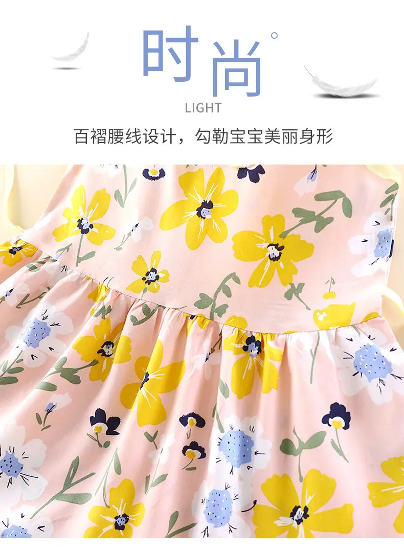 Girls Cotton Printed Summer Dress Sleeveless — feature 4