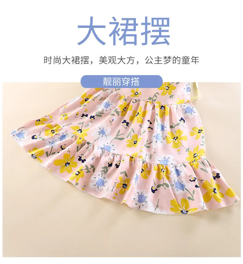 Girls Cotton Printed Summer Dress Sleeveless — feature 6