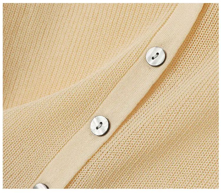 Women's Pink Knitted Cardigan with Hollow Out Sleeves — feature 14