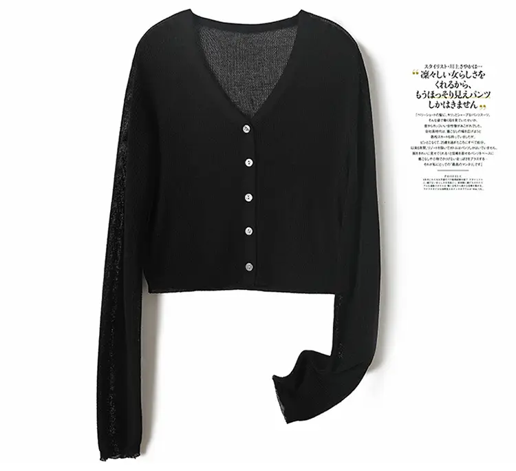 Women's Pink Knitted Cardigan with Hollow Out Sleeves — feature 25