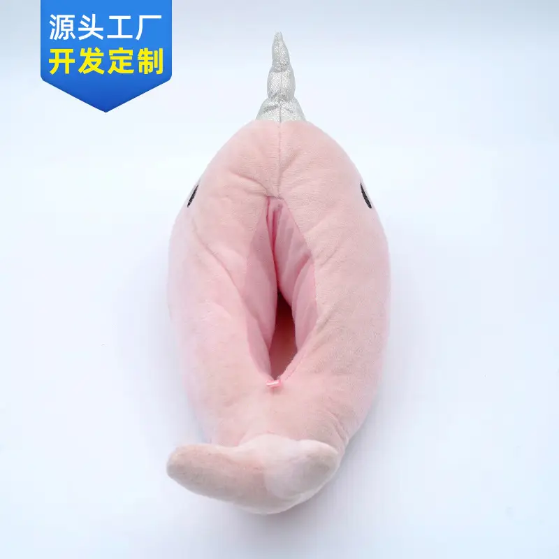 Factory Supply Indoor Animal Warm Home Cotton Slippers Plush Home Cotton Slippers Cute Toy Cartoon Whale - Image 4