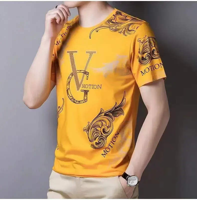Men Printed T-Shirt Yellow MV Motion Slim Fit — feature 12