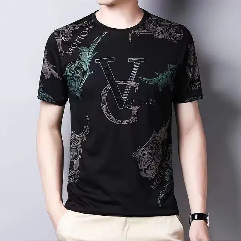 Men Printed T-Shirt Yellow MV Motion Slim Fit - Image 2