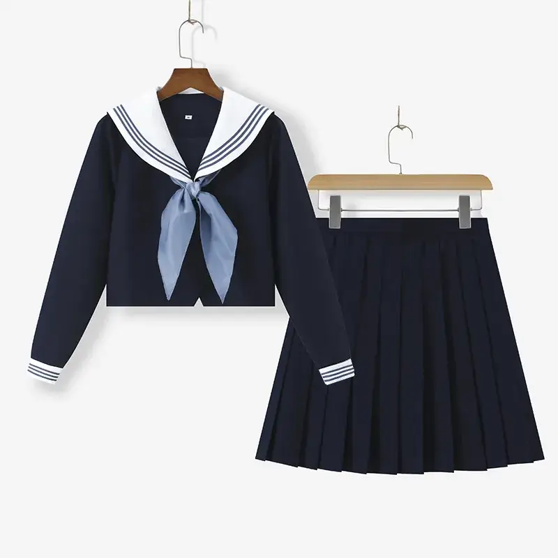 Navy Blue Sailor Shirt with Pleated Skirt - Image 5