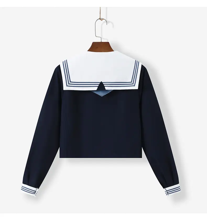 Navy Blue Sailor Shirt with Pleated Skirt — feature 10