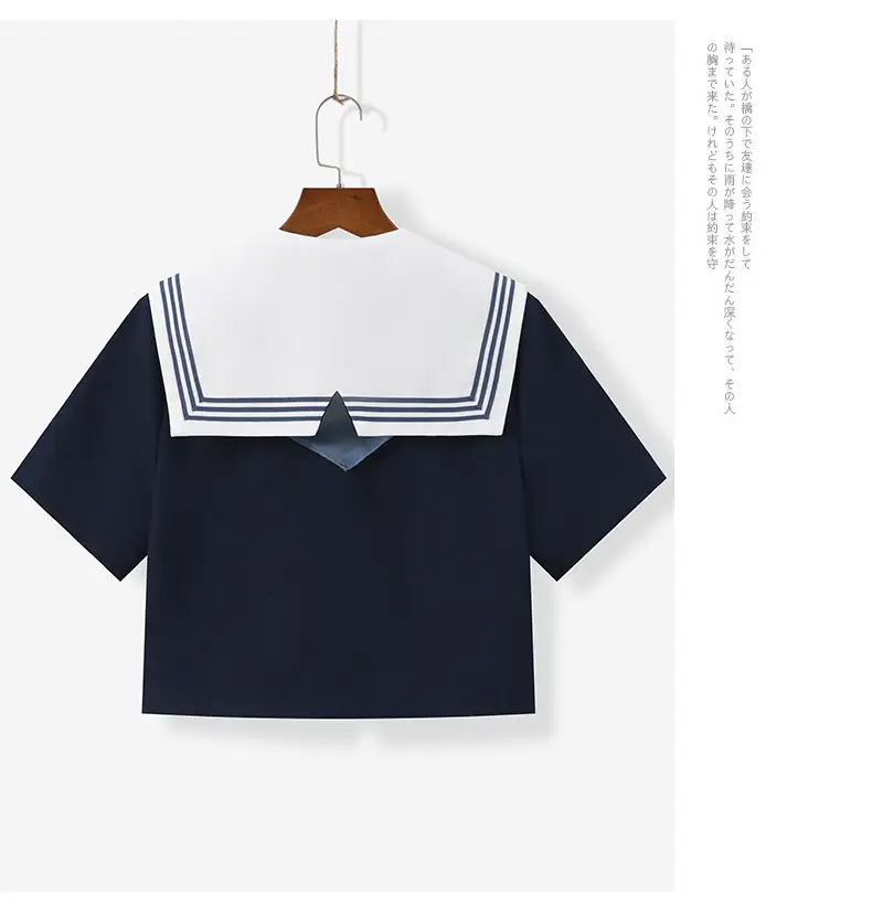 Navy Blue Sailor Shirt with Pleated Skirt — feature 8