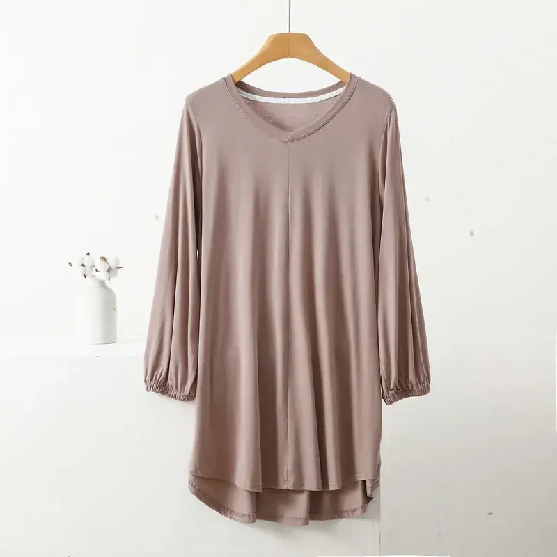 Women's V-Neck Blue Modal T-Shirt Extra Large - Image 15