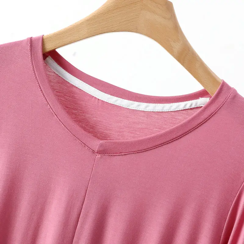 Women's V-Neck Blue Modal T-Shirt Extra Large — feature 17