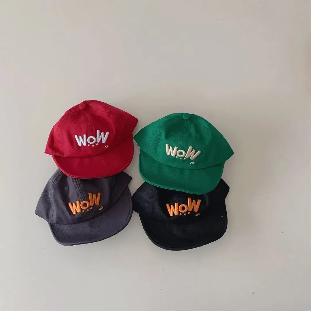 Korean Style Baby Cap with "Wol" Print Brown - Image 7