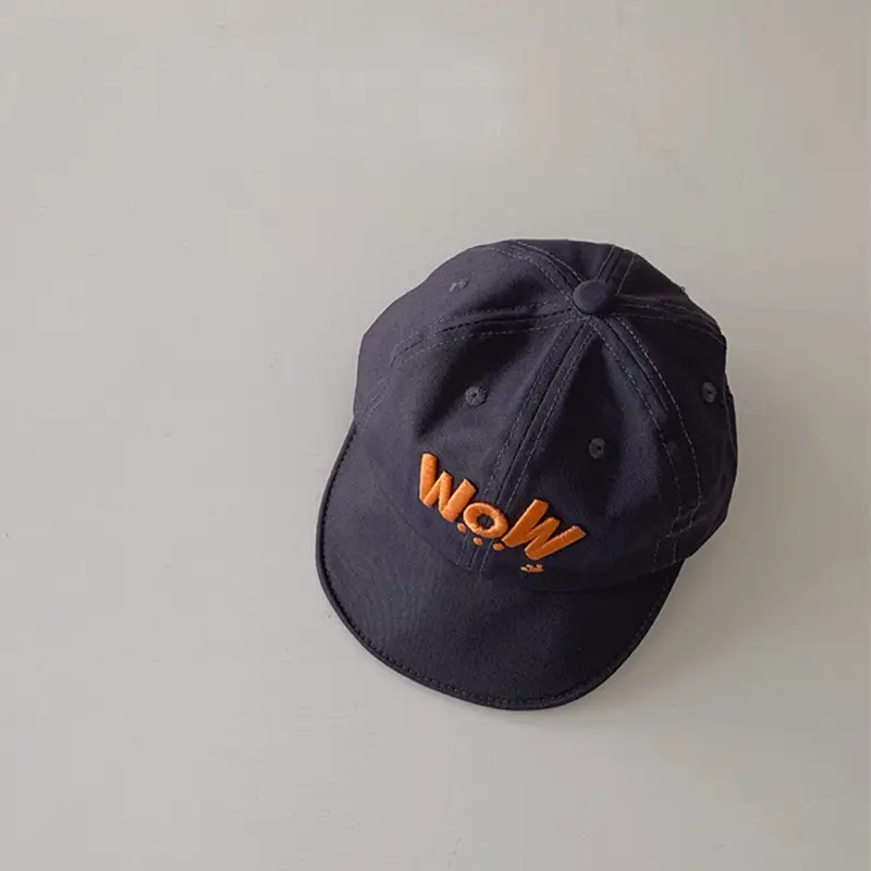 Korean Style Baby Cap with "Wol" Print Brown - Image 9