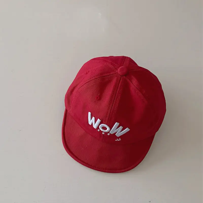 Korean Style Baby Cap with "Wol" Print Brown - Image 3