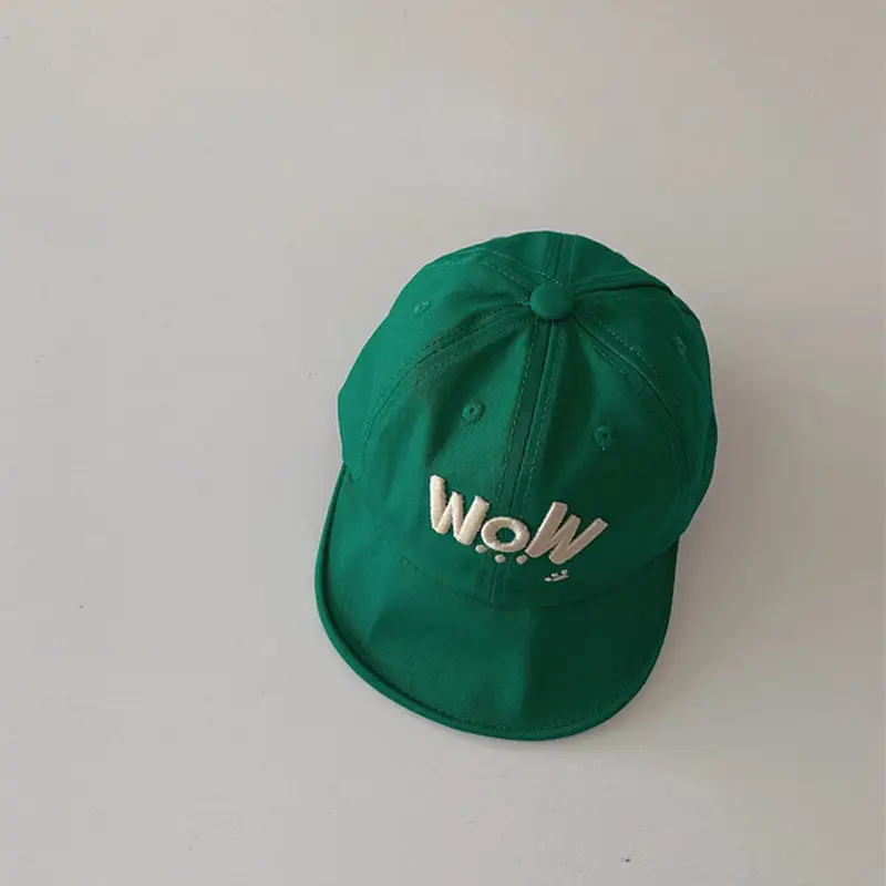 Korean Style Baby Cap with "Wol" Print Brown - Image 5