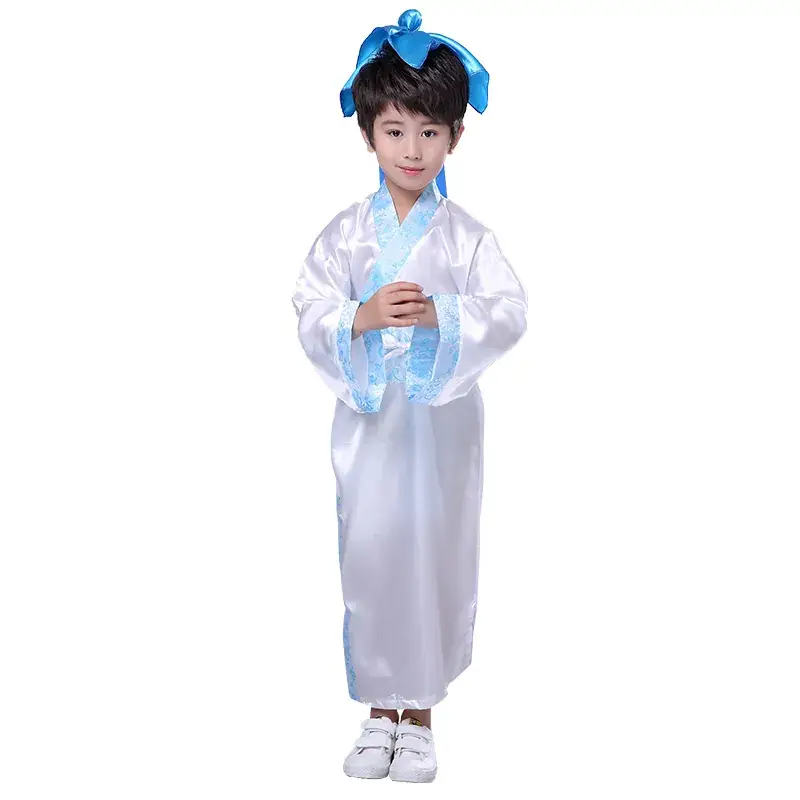 Children Hanfu Dress Red White Spring Suit for Girls