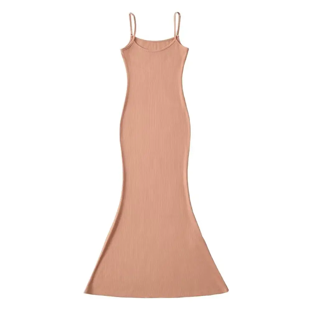 Tight Waist Slimming Fishtail Dress Nude