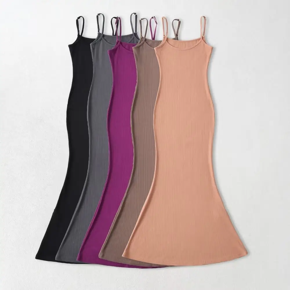 Tight Waist Slimming Fishtail Dress Nude — feature 2