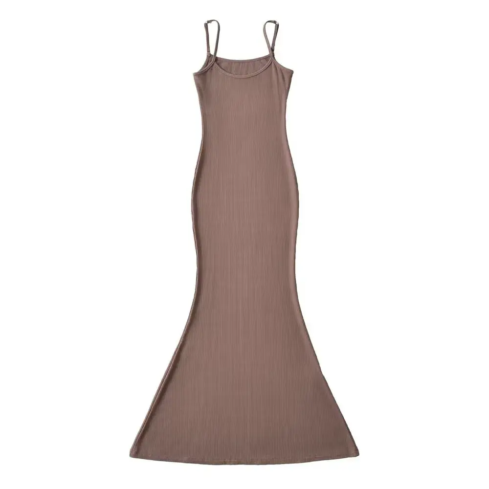 Tight Waist Slimming Fishtail Dress Nude