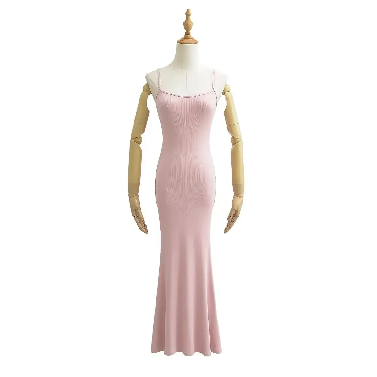 Tight Waist Slimming Fishtail Dress Nude