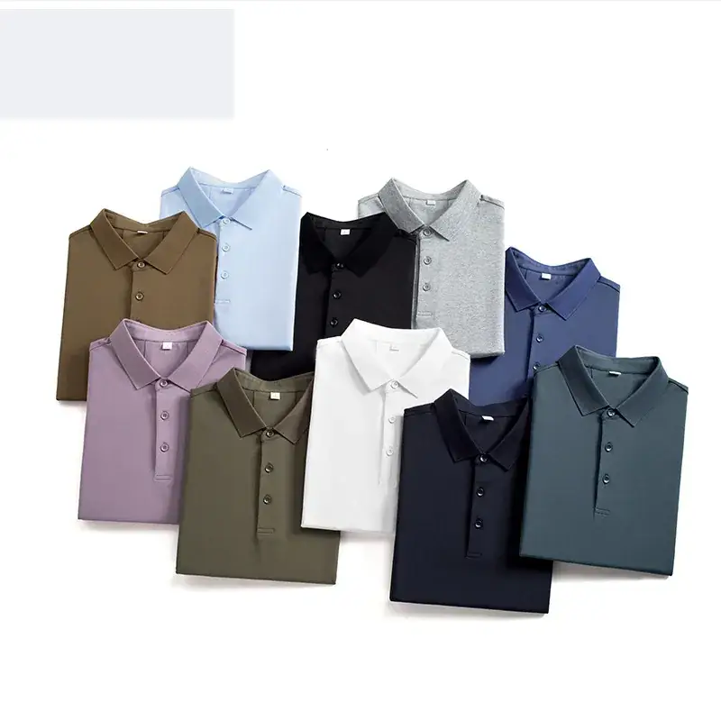 Men's 40s Cotton Polo Shirt Solid Color Lapel Short Sleeve T-Shirt - Image 14