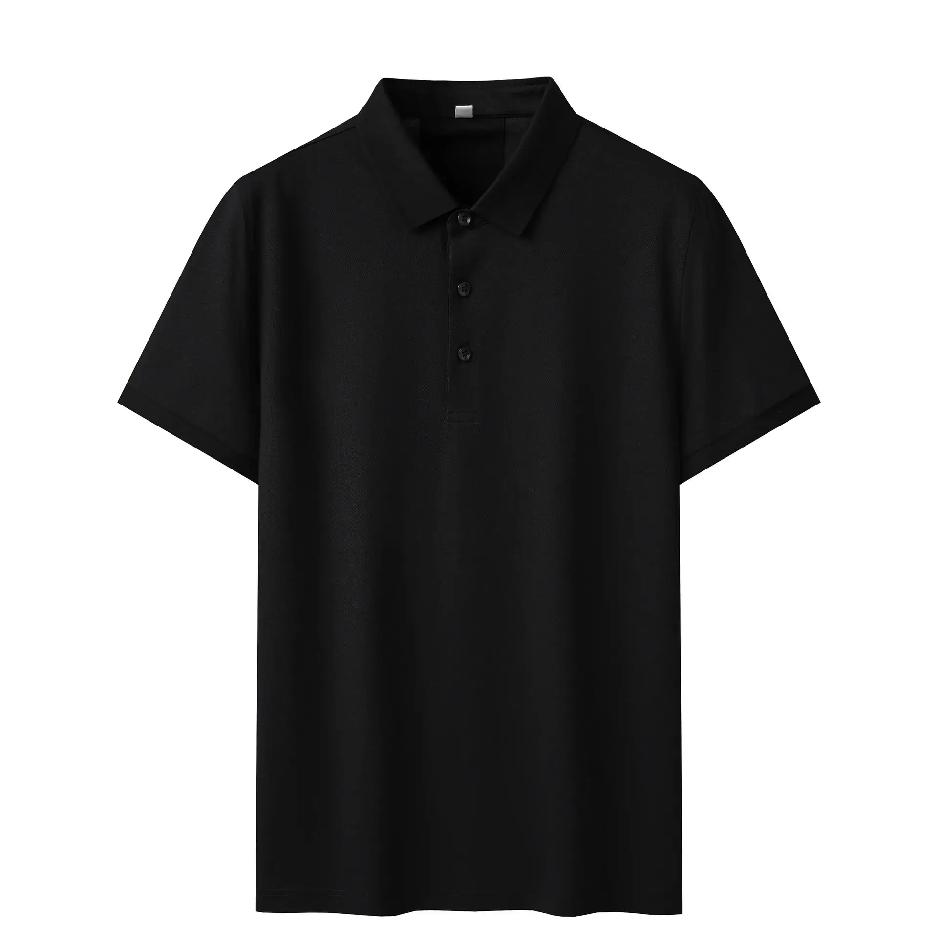 Men's 40s Cotton Polo Shirt Solid Color Lapel Short Sleeve T-Shirt - Image 2