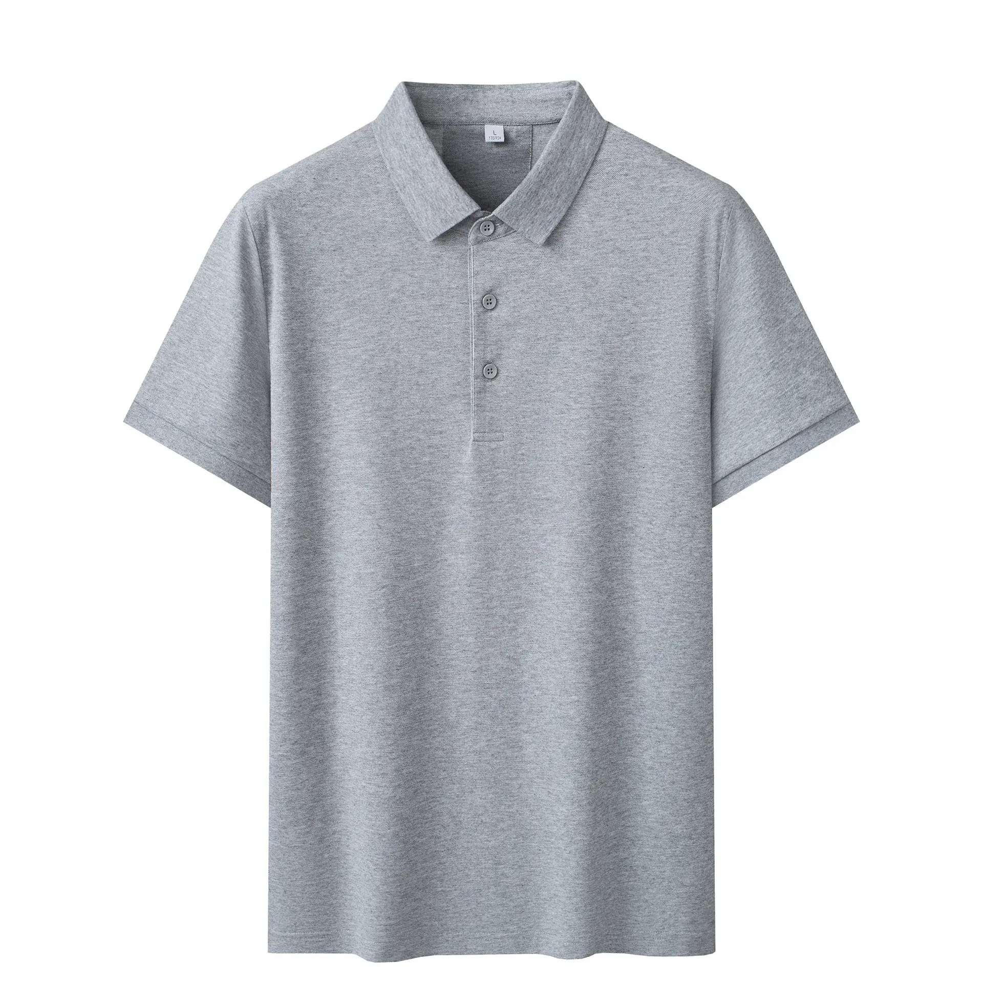 Men's 40s Cotton Polo Shirt Solid Color Lapel Short Sleeve T-Shirt - Image 3