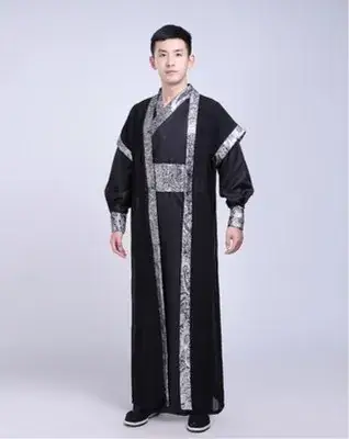 Ancient Hanfu Men's Costume Scholar with Belt and Cap - Image 15