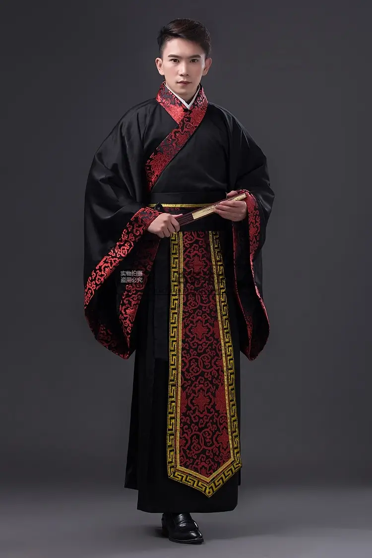 Ancient Hanfu Men's Costume Scholar with Belt and Cap — feature 11