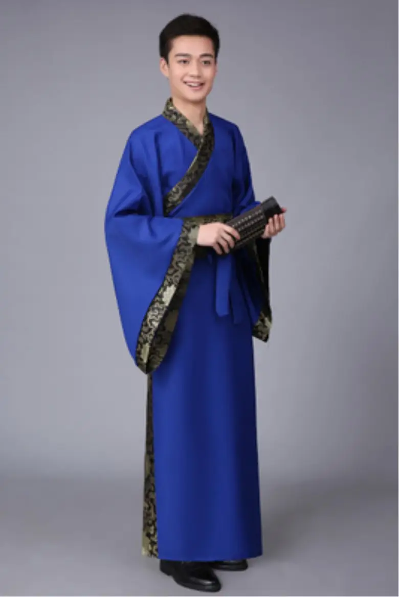 Ancient Hanfu Men's Costume Scholar with Belt and Cap — feature 13