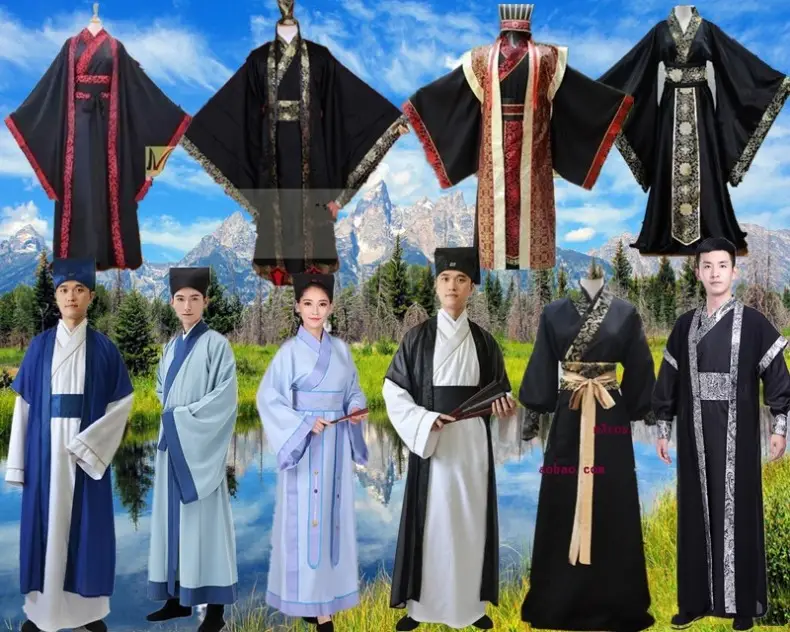 Ancient Hanfu Men's Costume Scholar with Belt and Cap — feature 2