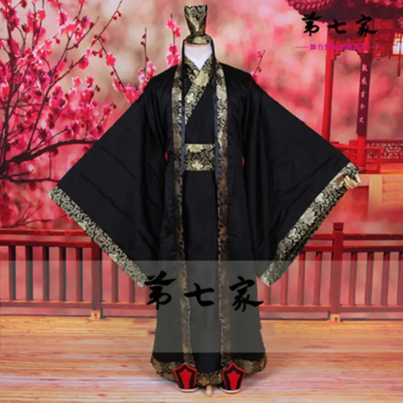 Ancient Hanfu Men's Costume Scholar with Belt and Cap — feature 9