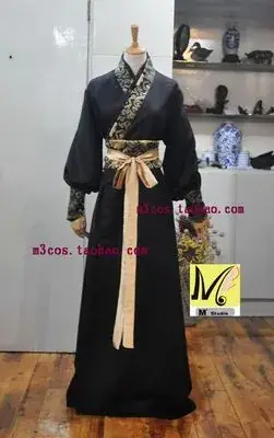 Ancient Hanfu Men's Costume Scholar with Belt and Cap - Image 2