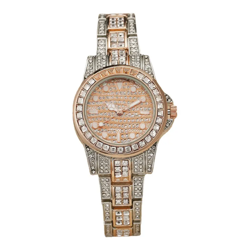 Women's Rose Gold Diamond Watch with Bracelet Set - Image 5