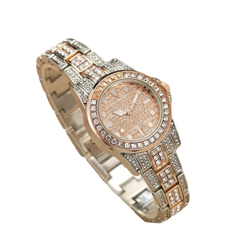 Women's Rose Gold Diamond Watch with Bracelet Set - Image 6