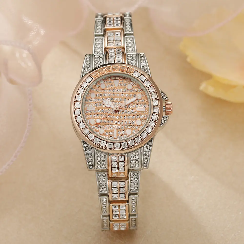 Women's Rose Gold Diamond Watch with Bracelet Set — feature 12