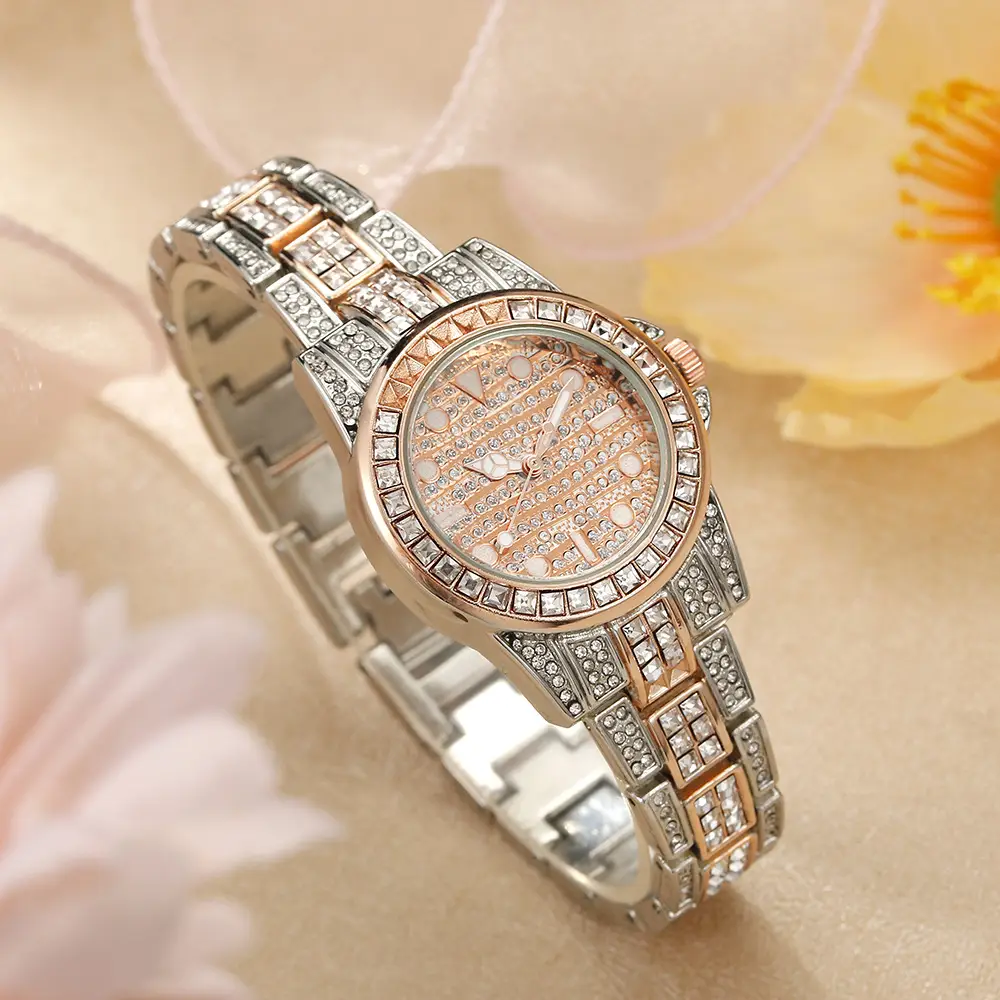 Women's Rose Gold Diamond Watch with Bracelet Set — feature 13