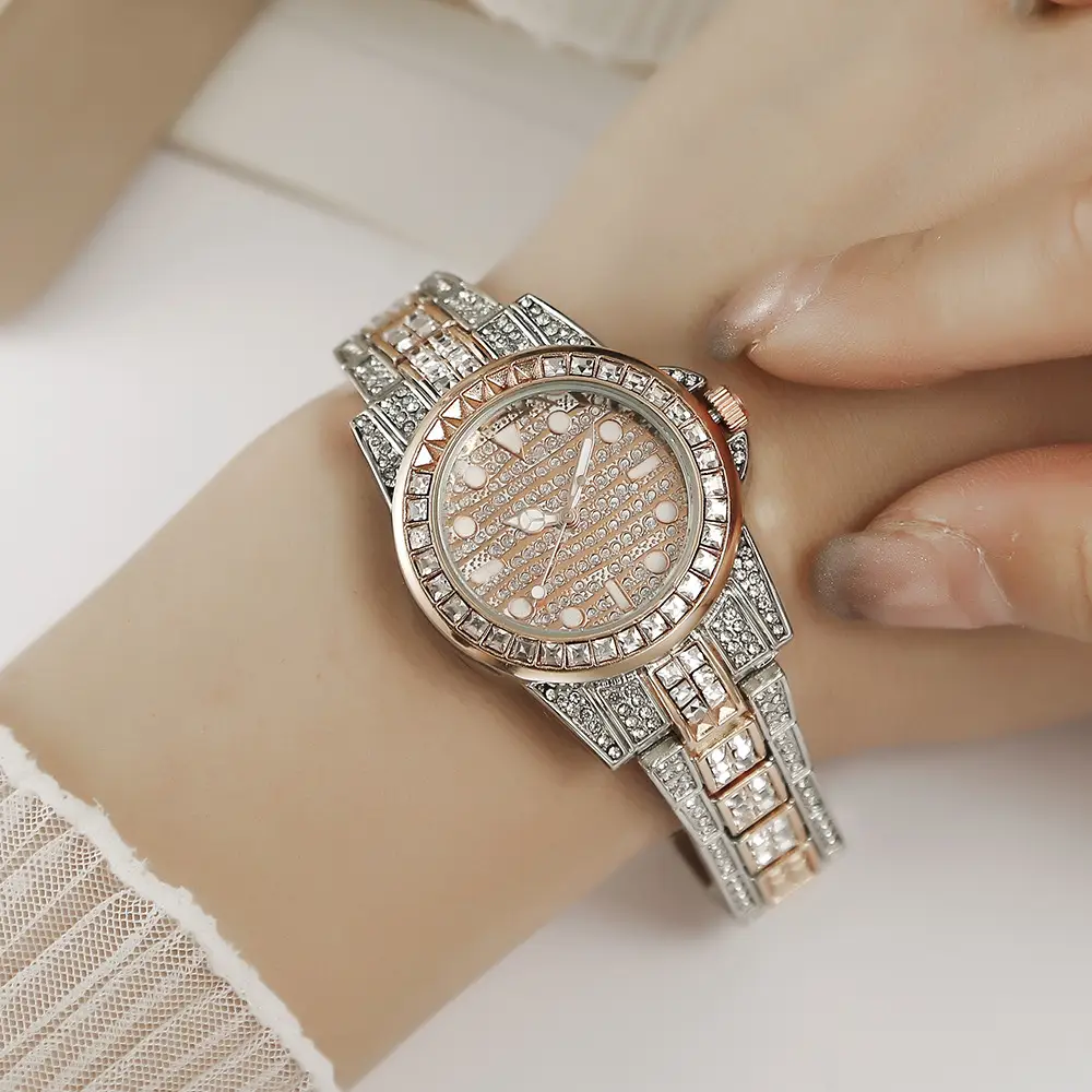 Women's Rose Gold Diamond Watch with Bracelet Set — feature 15