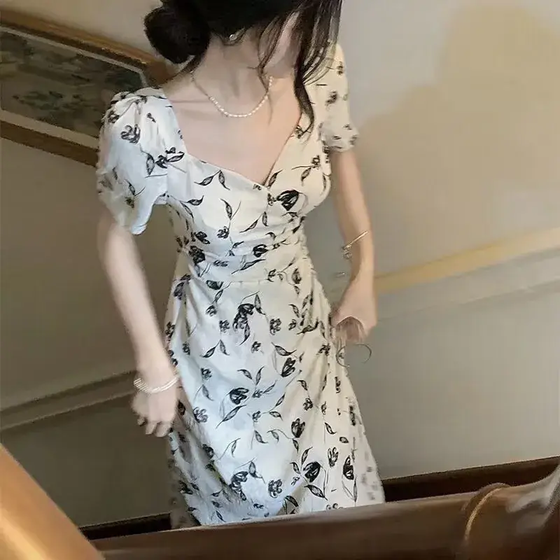 Women's Floral Backless Dress Summer High-end Temperament - Image 2