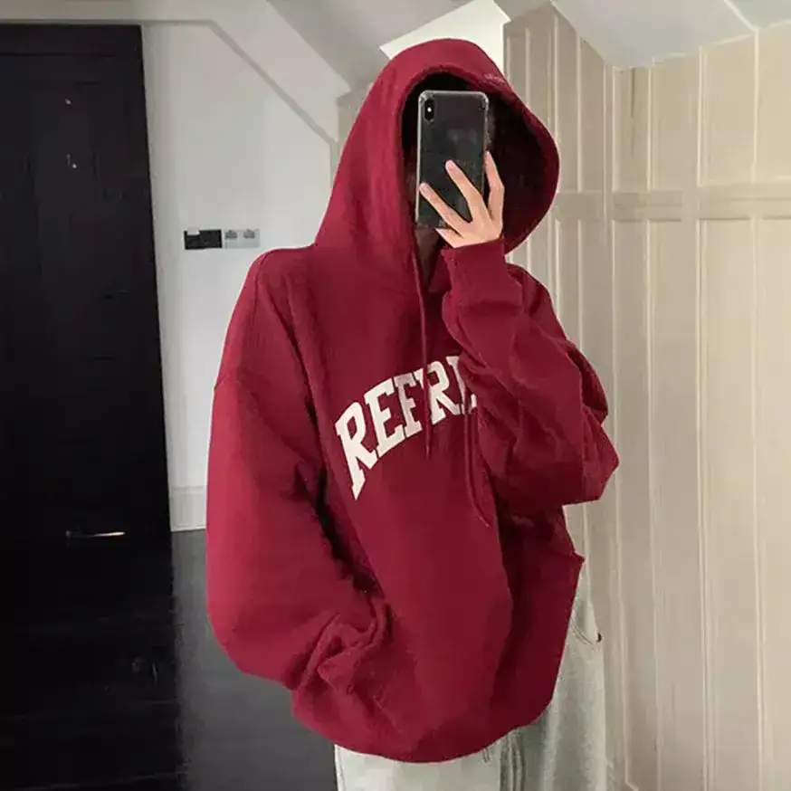 Gray Velvet Hoodie for Women 2024 Winter Loose Fit - Image 6
