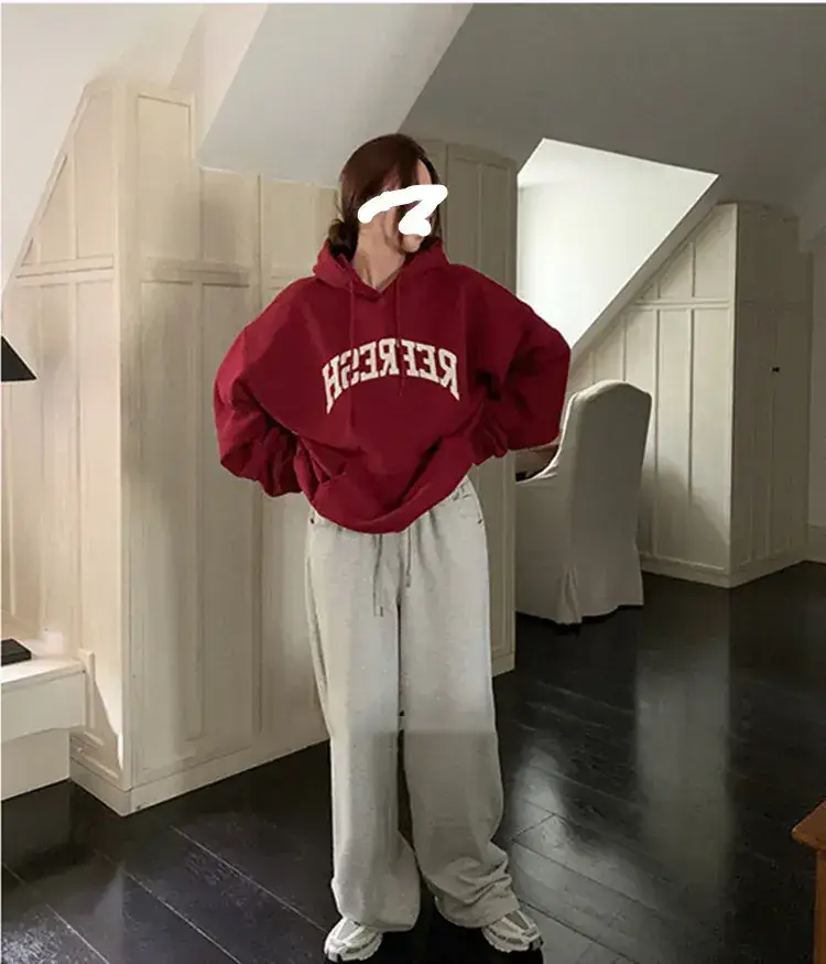 Gray Velvet Hoodie for Women 2024 Winter Loose Fit — feature 3