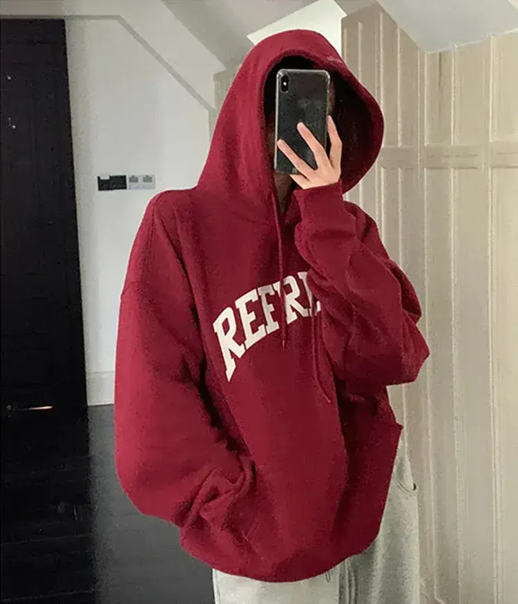 Gray Velvet Hoodie for Women 2024 Winter Loose Fit - Image 2