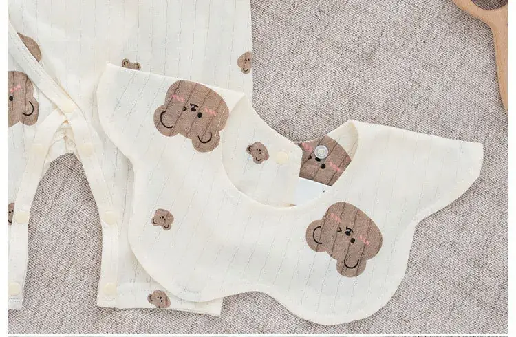 Newborn Pure Cotton Jumpsuit with Neck Open Button — feature 11
