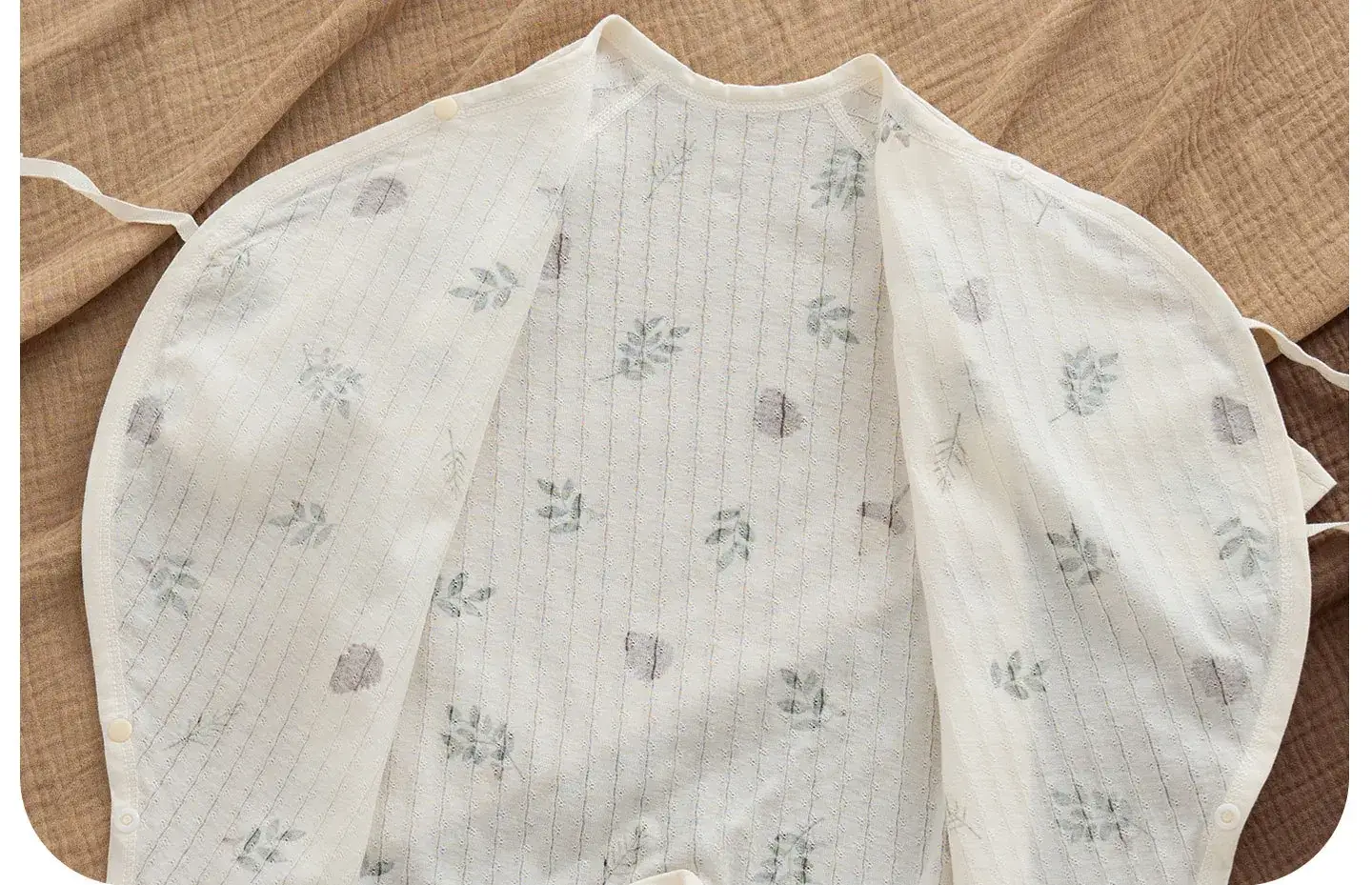 Newborn Pure Cotton Jumpsuit with Neck Open Button — feature 25