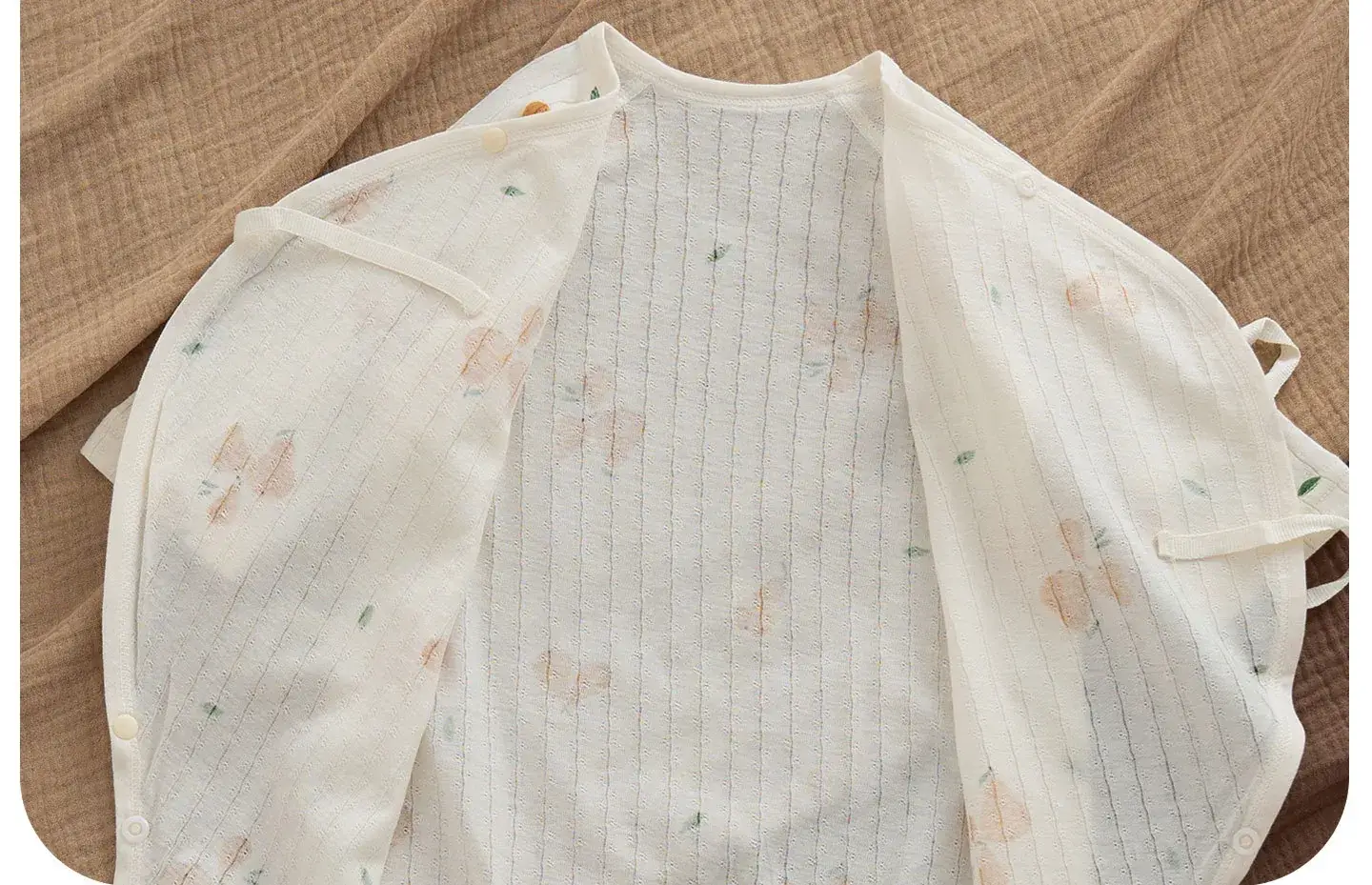 Newborn Pure Cotton Jumpsuit with Neck Open Button — feature 32