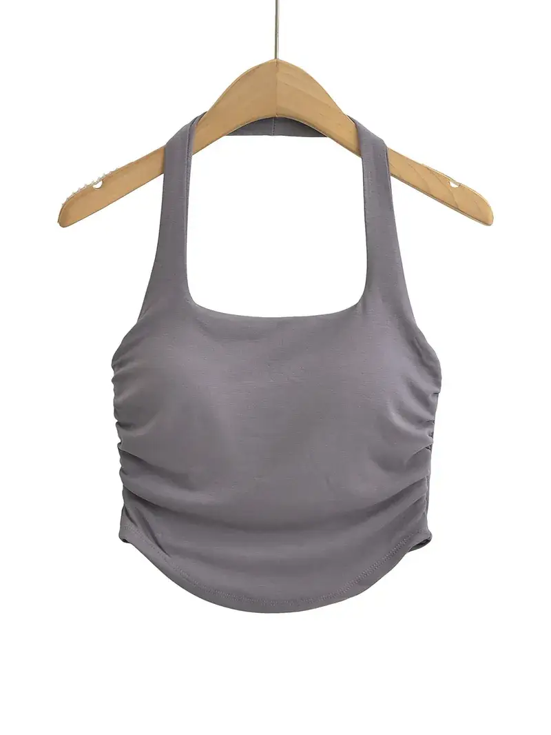 Women Camisole Vest Black Hanging Neck 2023 - Image 6